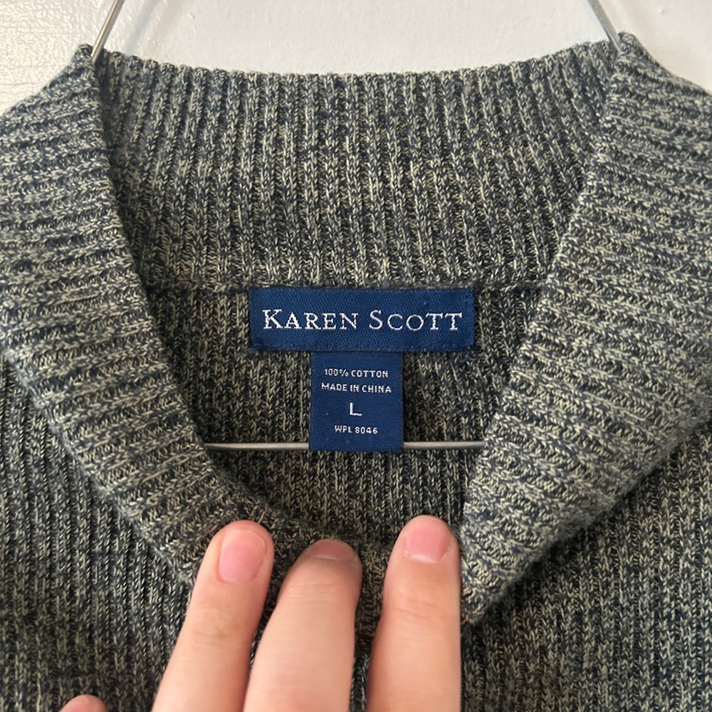 Gray Green Knit Pullover - Picture 3 of 5